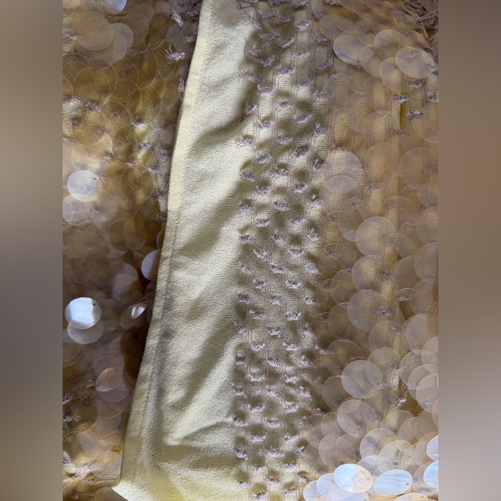 Tory Burch Sequined Skirt - Soft Lumen Yellow - size 0/ waist 26” - Picture 7 of 9